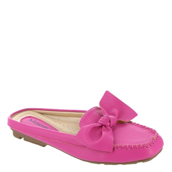 Masseys | Women’s bright pink ‘Magenta Charm’ Slip On Bow Loafer Slides, size 8 - Picture 1 of 16